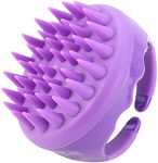 Silicone Scalp Scrubber Massaging Shampoo Brush Head Scrubber Hair Wash Brush Cleansing Dandruff Brush - Purple