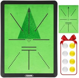 FODESAN Golf Hitting Mat - Instant Swing Path Feedback with Compact Velvet Surface, Replaceable Pads & 8 Foam Balls for Indoor/Outdoor Training, Ideal for All Skill Levels (16"x12")