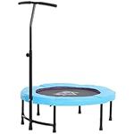 HOMCOM 40'' Trampoline Rebounder Indoor Outdoor Adult Mini Jumper with Adjustable Handle Blue