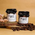 Wrapped up Love Soy Wax mini Scented Candles Pack of 2 (Roasted Coffee and Vanilla Musk, Luxury Scented Candle, Hand Poured, Long Burn Time, Black soot Free)