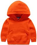 ZJXC Baby Toddler Kid Boy Girl Solid Casual Pocket Hoodie Sweatshirt Pullover (Orange,4T)