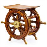 Wooden Hand Crafted Ship Wheel Table - Nagina International - Home Decor - Nagina International (16 Inches)