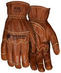 MCR Safety MU3624KM Mustang Utility Driver Glove, Premium Grain Goat Double Palm, DuPont™ Kevlar® 360 liner, Wing Thumb, Sewn with Kevlar®, Hand Protection, Utility, Construction, Brown, Medium