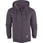 Island Trading Mens Cotton Padded Borg Fleece Sherpa Lined Full Zip Up Hoodie Sweatshirt Jacket X Large Charcoal