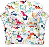 HONEY JOY Kids Sofa, Wooden Children Armrest Chair with Pattern, Toddler Couch w/Sturdy Wood Construction for Boys & Girls, Lightweight Children Sofa Chair, Dinosaur (Dinosaur)