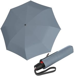 Knirps T.200 Medium Duomatic Automatic Open Close Rain Umbrella - Compact Windproof Umbrella for Rain - Travel Umbrella for Adults - 98cm Diameter Retractable Umbrella & Carrying Case, Fog