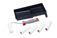 ProDec 7 piece Foam 4" Mini Paint Rollers, Frame and Tray Kit for Gloss and Satin Paints