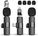 TUTGLOBAL USB Type-C&Lightning Mini Wireless Lavalier Microphone for iPhone iPad Android iPhone 15 Pro Max Galaxy,2 Pack Lapel Microphones,AutoConnect Noise Cancelling Mic for Podcast/Record/etc