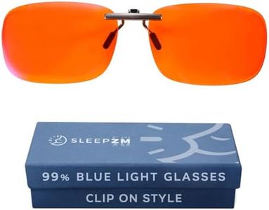 Sleep ZM Clip On 99.9% Orange Blue Light Glasses for Computer, TV, Gaming Use Improve Sleep Quality by Naturally Producing Melatonin for Women and Men