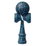 Itian The Kendama Toys With Crack Paint For All Kinds Of Fun Children Ball Games Wooden Toys Kendama And Extra String (Black And Blue)