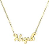 MOMOL 18K Gold Plated Stainless Steel Name Necklace Personalized Custom Name Necklace Customized Nameplate Necklace for Women, Metal