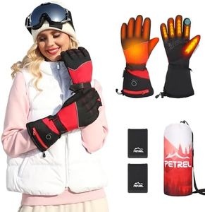 Heated Gloves with Battery,Women Heating Gloves,USB Electric Motorcycle Glove,Touchscreen Hand Warmers Rechargeable,Windproof &Waterproof for Outdoor Working Skiing Biking Cycling Hunting Fishing