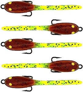 DELONG LURES 3" Tadpole Fishing Lures for Bass, Crappie, Bluegill, Perch, and Trout, Slow Sinking Life Like Fishing Bait Scented Pre Rigged Fishing Gear Fishing Lures for Freshwater (Pumpkinseed)