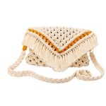 Tailored Knots Handmade Crossbody Sling/Clutch Bag for Women,Tassel Handbags (Off White) |S| (Off White)