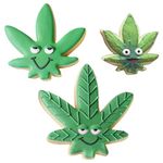 Marijuana Weed Pot Leaf Cannabis Hemp Cookie Cutters 3-Pc. Set Made in USA by Ann Clark