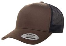 Yupoong YP Classics Retro Trucker Cap, Coyote Brown/Black, One Size