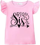 Big Sister Shirt for Toddler Baby Girl Outfits Promoted to Big Sis Announcement T-Shirt Toddler Girls Gifts, 3# Big Sister Short Sleeve Pink, 4T