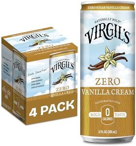Virgil's Zero Sugar Vanilla Cream Soda, Pack of 4 (12 fl oz Can each) - Keto Friendly Handcrafted Natural Soda with Double Bourbon Vanilla - Non-GMO, No Aspartame & Sucralose - Healthy Diet Creme Soda