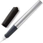 Lamy NEXX 037 Black M Medium Nib Fountain Pen with Converter and T10 Blue Cartridge, for beginners