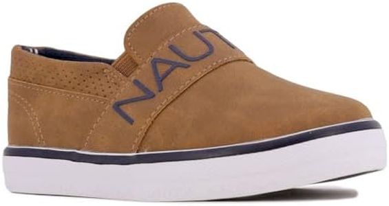 Nautica Kids Slip-On Casual Athletic Sneaker – Toddler, Little Kid - Orinoro Toddler - Tan Smooth-Size 9