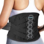 Kinstron Lumbar Support Back Brace with Adjustable Compression Straps – Breathable Mesh, Memory-Aluminum Stays & Removable Pad – Ergonomic Lower Back Support Belt for Work, Fitness & Daily Pain Relief, Size M (Waist 33.5"-40.5")