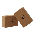 Slim Panda Cork Yoga Blocks 2 Pack Made of Natural Cork,No Plastics Use Environment Friendly Yoga Cork Bricks(2Pcs) to Improve Yoga Practice,Strength,Balance(with Carry Bag)