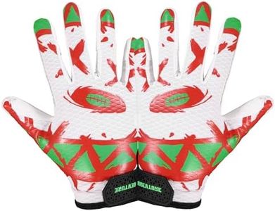 AIGEVTURE Youth Football Gloves Kids Receiver Sticky Football Gloves for Boys Girls White Red XS