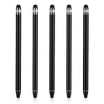 Andibro 5 Pack Dual-end Stylus Pens for Touch Screens, High Sensitivity Silicone Stylus Drawing Stylus Pens Compatible for Smartphones and Tablets All Universal Touchscreen Devices(black)