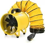 YITAHOME Utility Blower Fan 12 Inch, Two Speed Portable Exhaust Fan, Extractor Fan with GFCI Plug Automatic Power-off Protection, Ventilation Fan with 32FT Ducting for Paint Booth, Warehouse