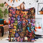 Five Nights Anime Throw Blanket, Microfiber Plush Flannel Throw Blanket for Men Women, Washable Winter Super Soft Blanket for Kitchen Bed Office 50x40 Inch