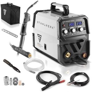 STAHLWERK MIG MAG 200 ST IGBT - Soldadora MIG MAG con protección de gas de 200 amperios, apta para hilo tubular FLUX, con MMA E-Hand, 7 años de garantía del fabricante