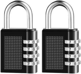 Nayubo 2 Pack Combination Lock, 4 Digit Padlock with Code Waterproof Outdoor Combination Lock for Gym Sports Locker, Fence Gate, Toolbox, Case, Hasp Cabinet Storage (Black)