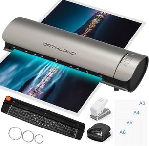 Orthland Plastifieuse A3 avec 30 Feuille Plastifieuse pour A3 A4 A5 A6, 9 in 1 Thermique et Froid Machine à Plastifier avec Papier Massicot et Arrondisseur d'angle pour Bureau École Maison