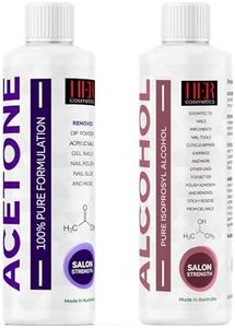 100% Pure Acetone Gel Acrylic Nail Polish Soak Off Remover 250ml and 100% Pure Isopropyl Alcohol IPA Cleaner & Rubbing Alcohol 250ml | Heavy-Duty Multi-Purpose Cleaner & Disinfectant