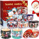 Purpledi Candle Scented Candles Christmas Gift 9 Piece Set Aromatherapy Candle Aromatic Natural Soy Wax with Lid, Decorate Christmas, for Women, Mom