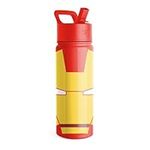 Simple Modern Marvel Iron Man Kids Water Bottle with Straw Lid | Insulated Stainless Steel Reusable Tumbler Gifts for School, Toddlers, Boys | Summit Collection | 18oz, Iron Man Red Snapper