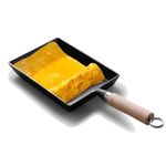 14.4x6.1x1.2 in Breakfast Flat Pan, Cast Iron Wood Handle Mini Egg Roll Pan, Rectangle Tamagoyaki Japanese Omelette Pan, for Home Steak Induction Cooker Gas Universal