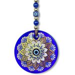 Macroria Gold Flower Blossom Evil Eye Large 5" Turkish Nazar Amulet Handmade Wall Decor Protects, Brings Good Luck, Gives Positive Energy Indoor - Outdoor Spiritual Decor