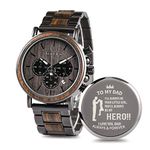2win Engraved Wooden Watch for Boyfriend My Man Fiancé Husband Customized Personalized Wood Watches for Men Birthday Anniversary Personalized Watch, A-for Dad From Daughter, Modern