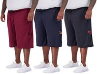 Real Essentials Men’s Big and Tall Quick Dry Fit Active Quick Dry Fit Active Athletic Workout Summer Gym Clothes Sleeping Basketball Gym Shorts Casual Lounge Elastic Running, Set 8, 4X, Pack of 3