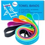 Towel Bands (6-Pack), Beach, Pool & Cruise Chairs, Extra Durable, No Snapping, Cruise Ship & Beach Essentials, Great Alternative to Beach Towel Clips