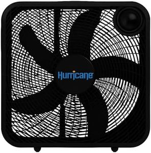 Hurricane Classic Floor Mount Box Fan w/ 3 Quiet Speeds, Black, 20" - Corded Portable Electric Air Cooling Unit w/ Powerful 2400 CFM Airflow for Home, Garage, Office, Bedroom & Basement