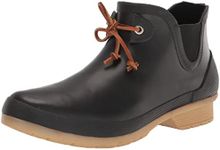 Chooka Women's Classic Tie Bootie Chelsea Boot Rain, Black, 8 US