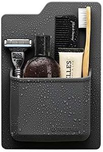 Tooletries - The James Organizer - Silicone Toiletry Holder, Shower & Bathroom Accessory - Features Silicone-Grip Technology, Removable & Reusable - Charcoal