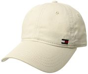 Tommy Hilfiger Men's Dad Hat Billy Corner Flag Cap, Stone, O/S