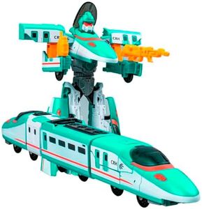 Hitatol Intercity Train High-Speed Rail 3-in-1Transforms Robot Morphing Combination Robot Weapon Walkie Talkie Bullet Toy Train (Green)