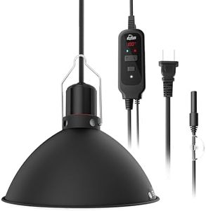 Reptile Light Fixture 8.5 Inch Dome with PID Thermostat & Night Mode 150W