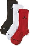 Mens Nike Jumpman Crew 3 Pack Black White RED - Accessories||Socks Shoe