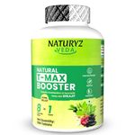 Naturyz VEDA Natural T-MAX Booster with 8 Ayurvedic Herbs | Highest Strength Shilajit | Safed Musli | Kaunch | Ashwagandha | Gokshura | Ginseng |High absorption | Original Shilajeet Improves Strength, Stamina, Endurance, Energy & Muscle Mass - 90 Tablets