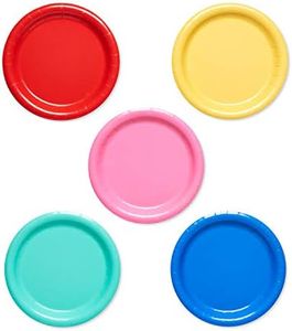 American Greetings Rainbow Party Supplies for Birthdays, Easter, Mother's Day, Father's Day, Graduation and All Occasions, Multicolor Paper Dessert Plates (50-Count)